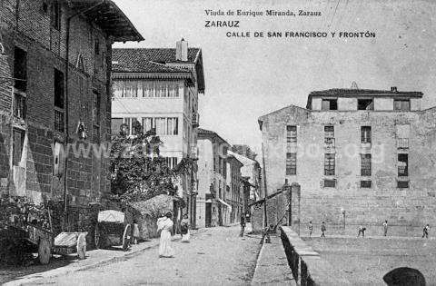 Zarautz. San Frantsizko kalea eta frontoia