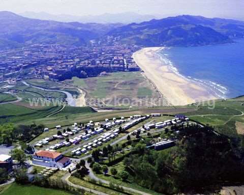 Vista aérea del camping de Zarautz