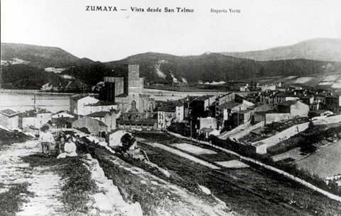Zumaia, San Telmotik begiratuta.