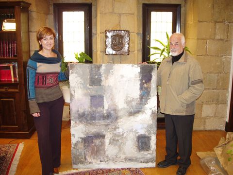 Luziano margolariak Zarauzko Arte eta Historia Museoari egindako koadro baten dohaintza