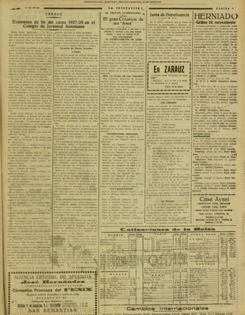 Exámenes de fin de curso 1927-1928 en el Colegio de Juventud Antoniana