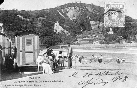 Zarautz. Hondartza eta Santa Barbara