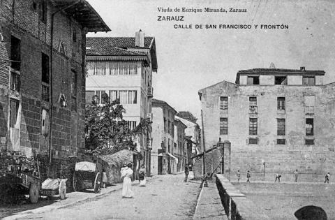 Zarautz. San Frantsizko kalea eta frontoia