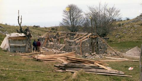 Construcción de la borda de Pagoeta